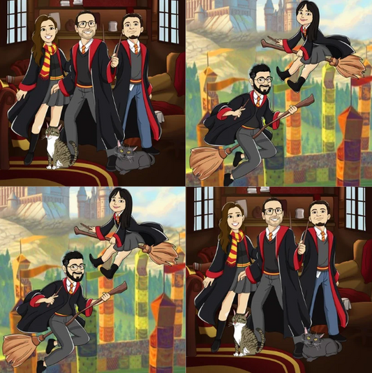 Harry Potter Style Caricatures: How to Become a Hogwarts Character [2024]